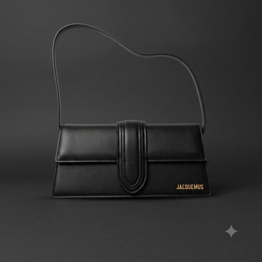Black Structured Flap Shoulder Bag